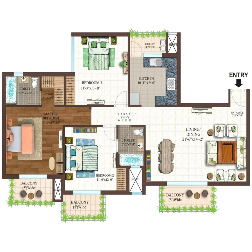 4 BHK Floor Plan